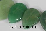 CTD04 Top drilled 22*30mm flat teardrop green aventurine beads