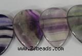 CTD06 Top drilled 22*30mm flat teardrop fluorite gemstone beads