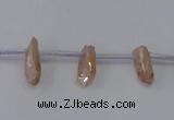 CTD1101 Top drilled 4*12mm - 5*18mm nuggets plated quartz beads