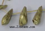 CTD1111 Top drilled 8*25mm - 10*30mm nuggets plated quartz beads
