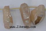 CTD1123 Top drilled 10*22mm - 12*30mm nuggets plated quartz beads