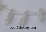 CTD1132 Top drilled 4*12mm - 6*20mm nuggets plated quartz beads