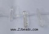 CTD1140 Top drilled 5*12mm - 6*18mm nuggets white crystal beads