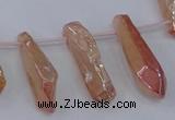 CTD1150 Top drilled 8*20mm - 10*30mm sticks plated quartz beads