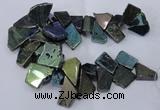 CTD1167 Top drilled 15*25mm - 30*40mm freeform plated agate beads