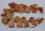 CTD1173 Top drilled 15*25mm - 30*40mm freeform plated agate beads