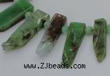 CTD1204 Top drilled 5*15mm - 8*35mm sticks Australia chrysoprase beads