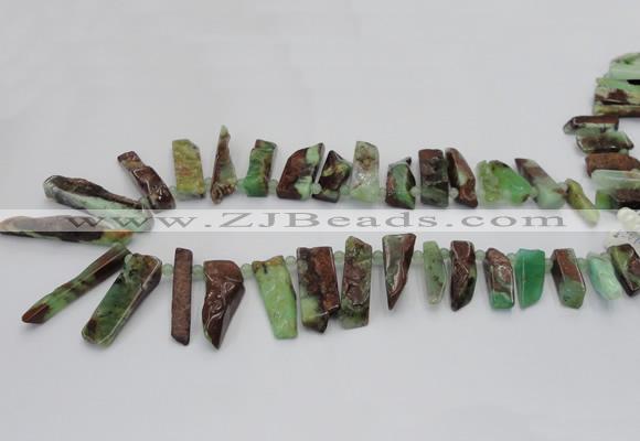 CTD1205 Top drilled 5*20mm - 10*40mm sticks Australia chrysoprase beads