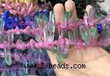 CTD1211 Top drilled 7*25mm - 9*40mm sticks plated quartz beads