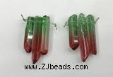 CTD1223 Top drilled 7*30mm - 9*45mm sticks plated quartz beads