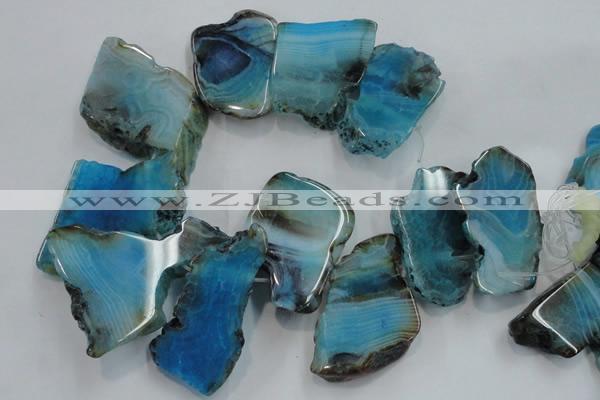 CTD1502 Top drilled 20*40mm - 25*50mm freeform agate slab beads