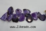 CTD1504 Top drilled 35*50mm - 40*55mm freeform agate slab beads