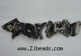 CTD1509 Top drilled 30*45mm - 40*55mm freeform agate slab beads