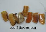 CTD1510 Top drilled 30*50mm - 30*70mm freeform agate slab beads