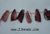 CTD1525 Top drilled 20*50mm - 30*55mm freeform agate slab beads