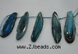 CTD1527 Top drilled 30*50mm - 35*75mm freeform agate slab beads