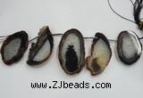 CTD1531 Top drilled 30*55mm - 40*65mm freeform agate slab beads