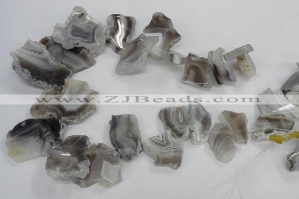 CTD1561 Top drilled 18*25mm - 30*45mm freeform blue lace agate slab beads
