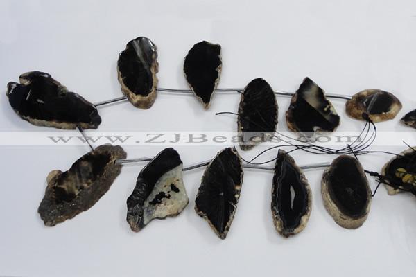 CTD1571 Top drilled 20*40mm - 40*65mm freeform agate slab beads