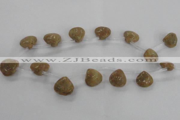 CTD1585 Top drilled 13*15mm - 18*20mm freeform shell fossil beads