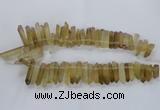 CTD1592 Top drilled 6*20mm - 8*45mm sticks lemon quartz beads