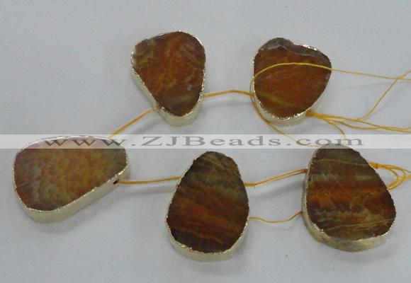 CTD1598 Top drilled 35*40mm - 35*45mm freeform agate beads