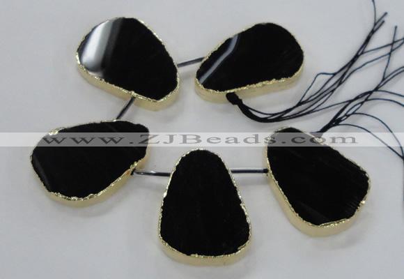 CTD1604 Top drilled 35*40mm - 35*45mm freeform agate beads