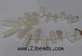 CTD1608 Top drilled 13*25mm - 15*45mm freeform plated druzy quartz beads