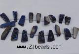 CTD1613 Top drilled 13*25mm - 15*45mm freeform plated druzy quartz beads