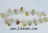 CTD1645 Top drilled 15*20mm - 18*35mm faceted nuggets citrine beads