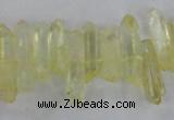 CTD1690 Top drilled 5*15mm - 7*35mm sticks dyed white crystal beads