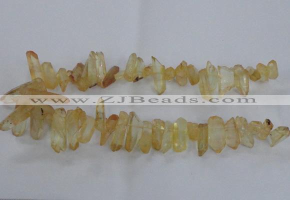 CTD1698 Top drilled 8*15mm - 11*35mm sticks dyed white crystal beads