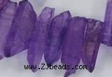 CTD1699 Top drilled 8*15mm - 11*35mm sticks dyed white crystal beads