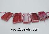 CTD1732 Top drilled 25*35mm - 30*45mm freeform agate slab beads