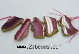 CTD1734 Top drilled 25*35mm - 30*45mm freeform agate slab beads