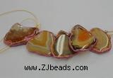 CTD1739 Top drilled 25*35mm - 35*50mm freeform agate slab beads