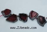 CTD1741 Top drilled 25*35mm - 35*50mm freeform agate slab beads