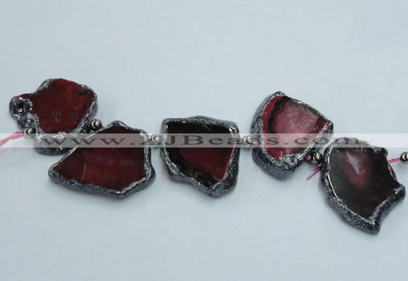 CTD1741 Top drilled 25*35mm - 35*50mm freeform agate slab beads