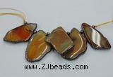 CTD1756 Top drilled 20*40mm - 35*55mm freeform agate slab beads