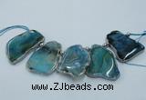 CTD1764 Top drilled 20*40mm - 35*55mm freeform agate slab beads