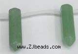 CTD1802 Top drilled 10*30mm - 10*32mm sticks green aventurine beads