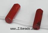 CTD1809 Top drilled 10*30mm - 10*32mm sticks red jasper beads