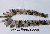 CTD1917 Top drilled 6*20mm - 10*60mm sticks montana agate beads