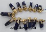 CTD1919 Top drilled 8*20mm - 10*35mm sticks lapis lazuli gemstone beads