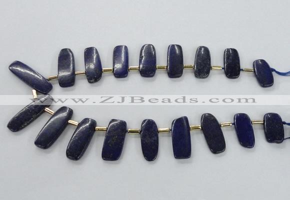 CTD1924 Top drilled 15*20mm - 15*45mm freeform lapis lazuli beads