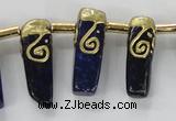 CTD1927 Top drilled 8*20mm - 10*35mm sticks lapis lazuli beads