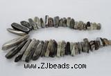 CTD1930 Top drilled 8*15mm - 10*50mm sticks agate gemstone beads