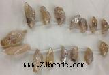 CTD1934 Top drilled 12*20mm - 25*35mm nuggets plated amethyst beads