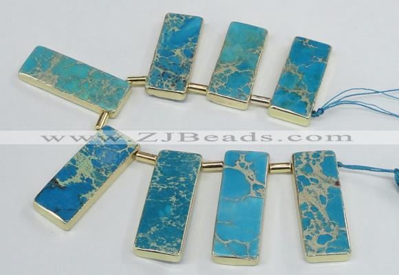 CTD1945 Top drilled 18*45mm - 20*50mm rectangle sea sediment jasper beads