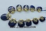 CTD1963 Top drilled 20*25mm - 25*35mm freeform lapis lazuli beads